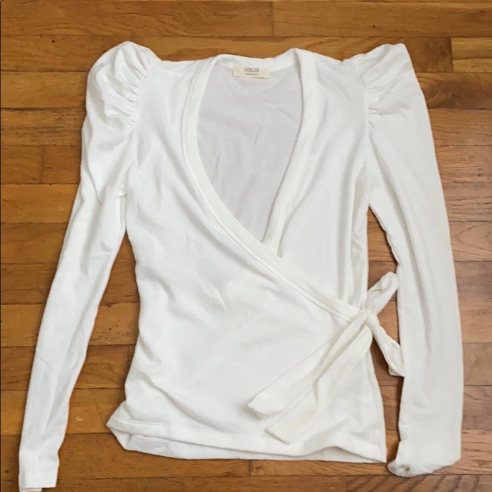 NWT Wrap white long sleeve shirt